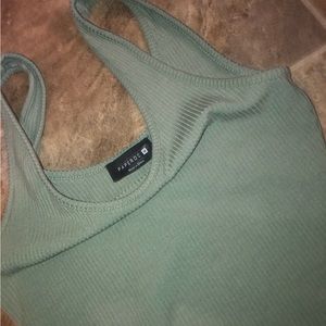 Green Two Piece Top and Skirt Set